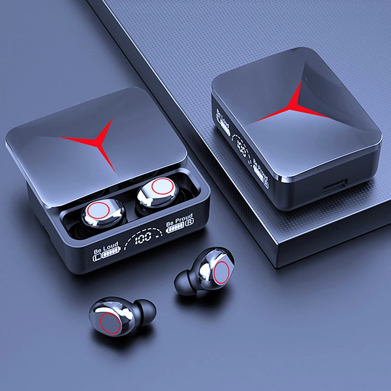 TWS M90 Wireless Headphones Sliding Cover Gaming Headsets Bluetooth 5.1 Stereo Sports Earbuds Earphones With Led Digital Display