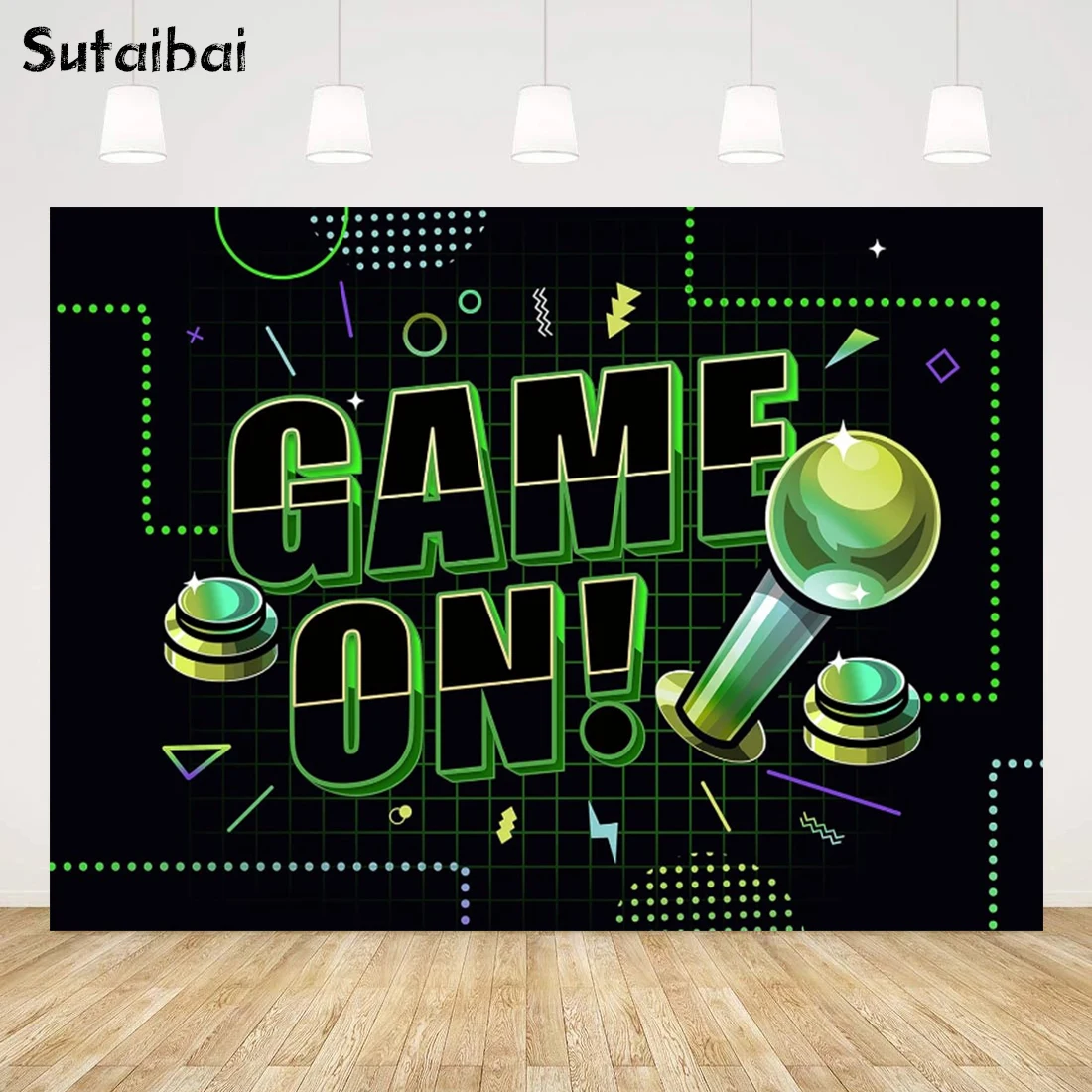 Video Game on Backdrop Supplies Boys Girls Gaming Birthday Party Decorations Photography Background Game on Backdrops