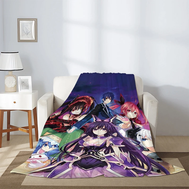 

Date a Live Blanket for Sofa Anime Blankets Microfiber Bedding Knee Winter Warm Fleece Fluffy Soft Nap & Throws Decorative Thick