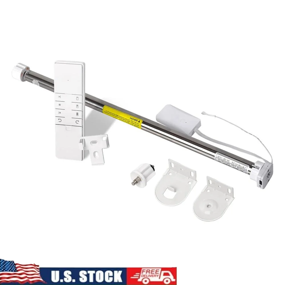 Roller Shade Motor with Built-in Battery USB Rechargeable Control via Smart Devices Easy Installation