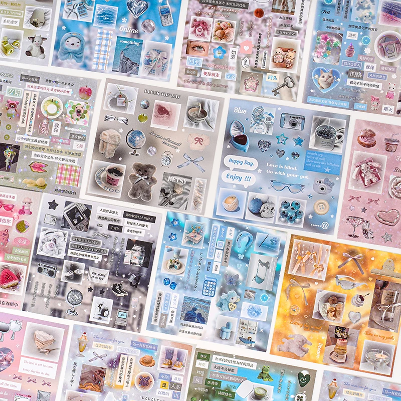 30 ورقة كتاب ملصقات لطيف مقطوع بالقالب - شارات تزيين حساب اليد لسكرابوكينغ للمجلات غير المرغوب فيها وصناعة يدوية #2