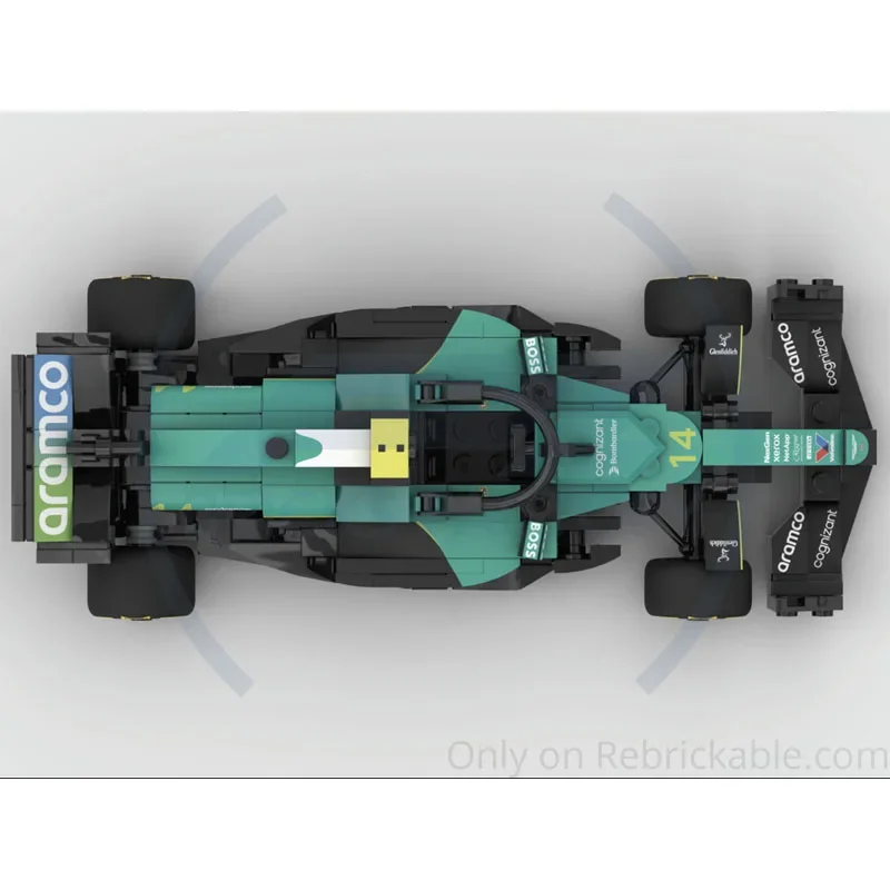 

MOC-216320F1Formula AMR25Racing Sports Car Building Blocks Model296Parts MOC Creative Boy Kids Birthday Building Blocks Toy Gift