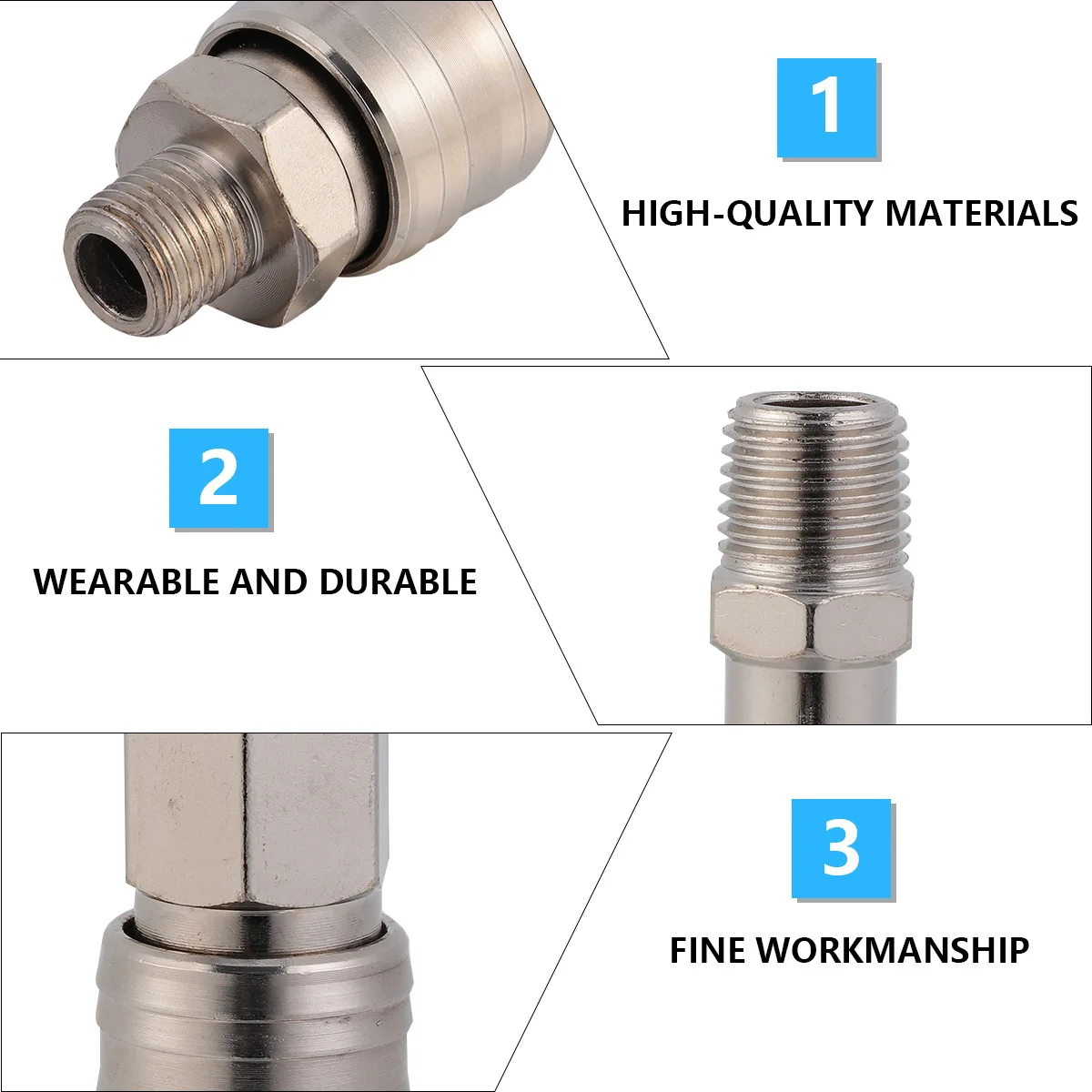 

German Style Hose Compressor Connector Internal External Thread Quick Release Coupler Corrosion Resistant Air Hose