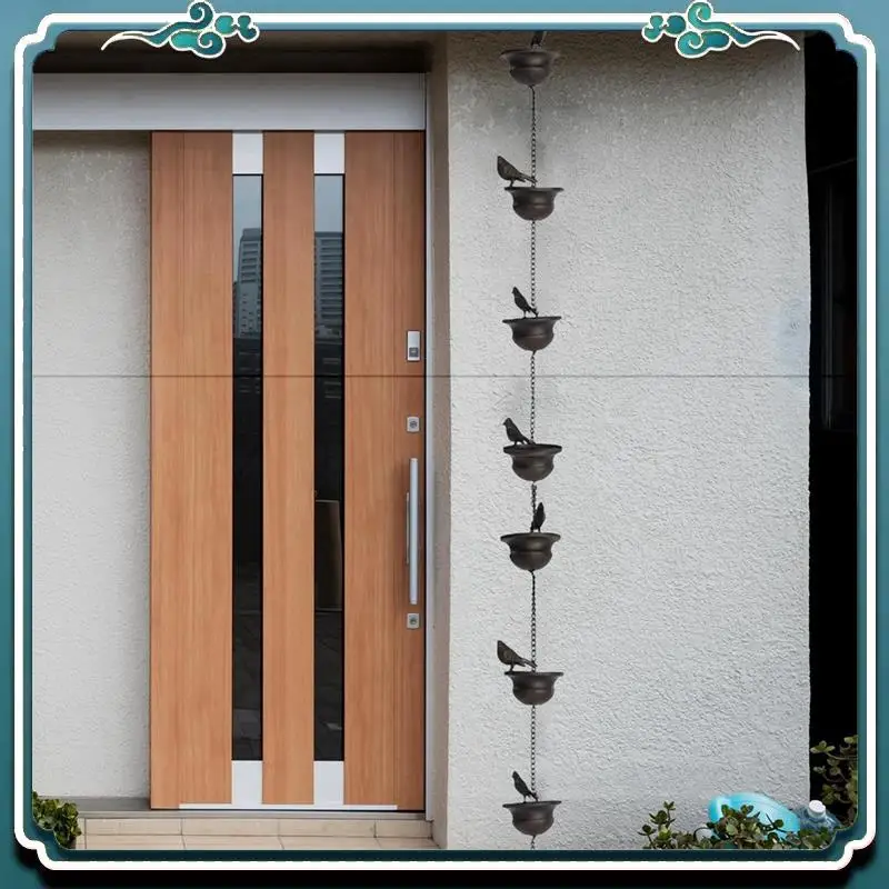 

Bird Rain Chain Decorative Metal Rainwater Collection Chain Outdoor Garden Decor, Durable