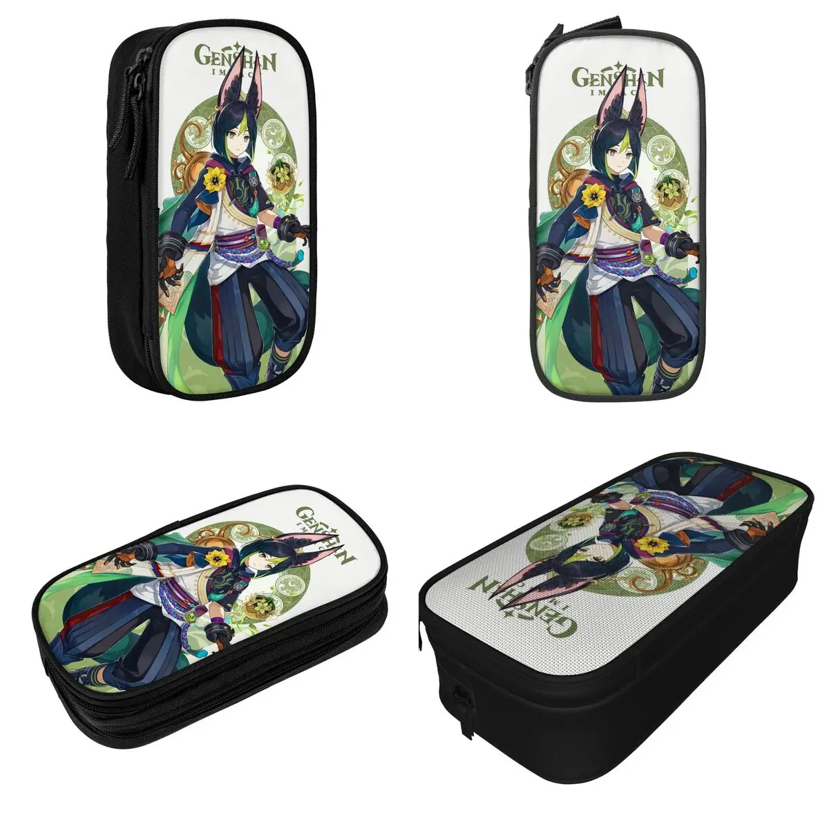 Tighnari Genshin Impact 애니메이션 연필 케이스 연필 상자 펜 상자 소녀 소년 연필 가방 학교 용품 선물 문구