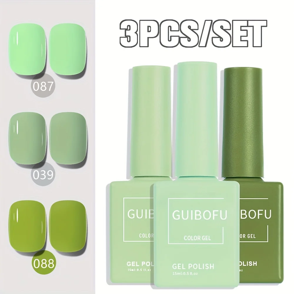 Spring Series 3 Pcs Set 15ml Semi Permanent Nail Polish Set Kit Soak Off Uv Varnish Nail Art For Manicure Nail Design