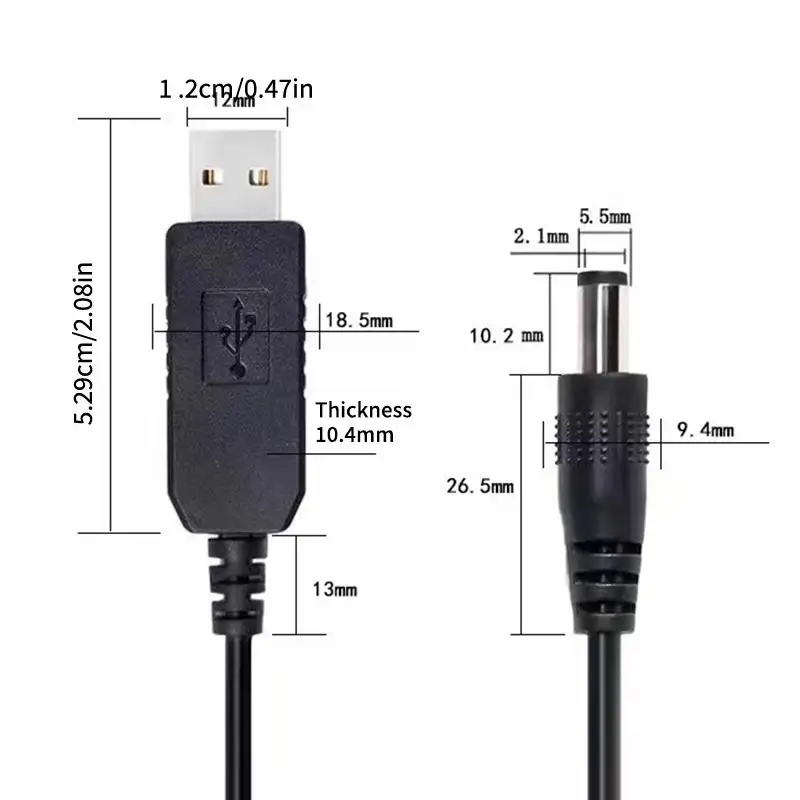 USB Boost Converter Adapter Power Boost Line DC 5V To DC 9V / 12V Step UP Module USB Cable 2.1x5.5mm Plug For WIFI view 6