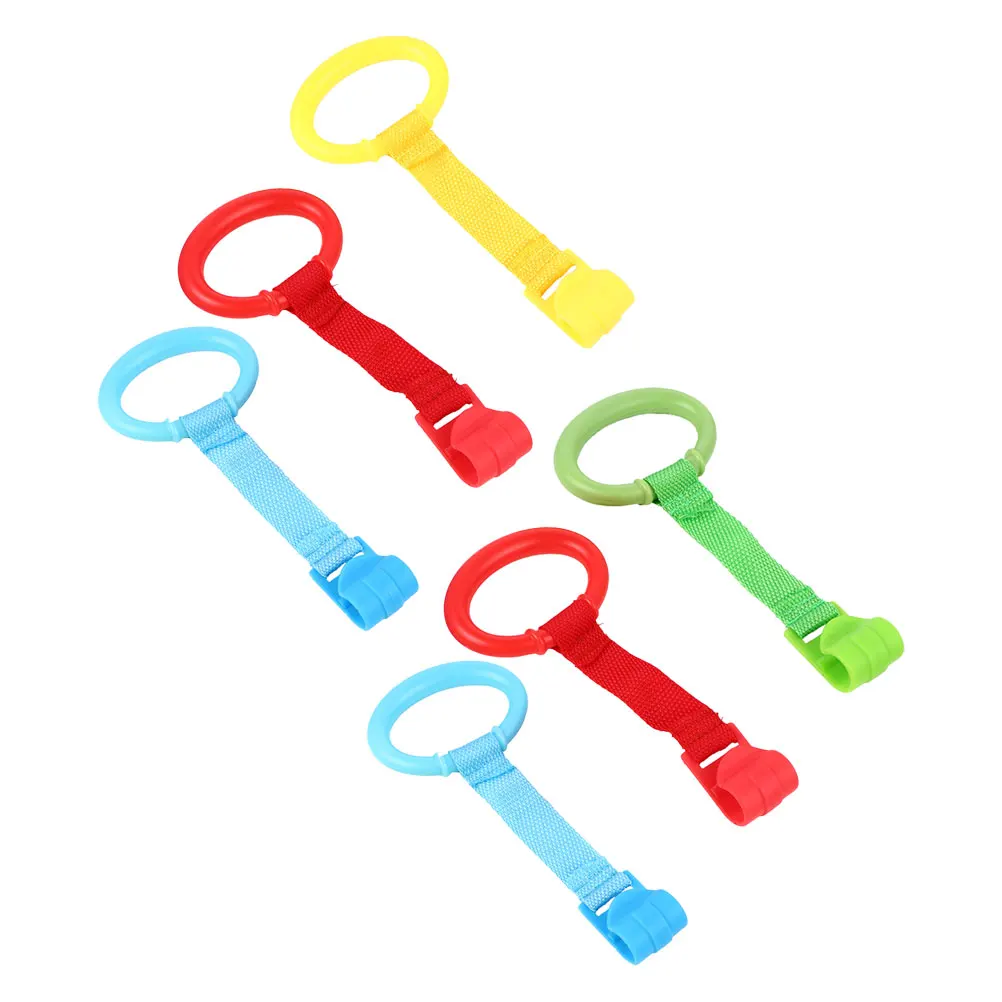 

6pcs Baby Walking Assist Rings Vibrant Playpen Toys Toddler Stand Pull Handle Sturdy Structure Portable