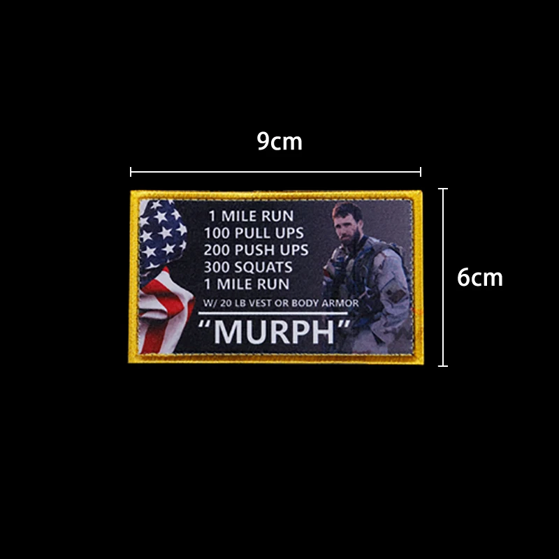 1 sztuk USA Murphy wyzwanie wojskowe Patch taktyczne Morale haftowane opaska Medal honoru MURPH WOD plecak naklejka