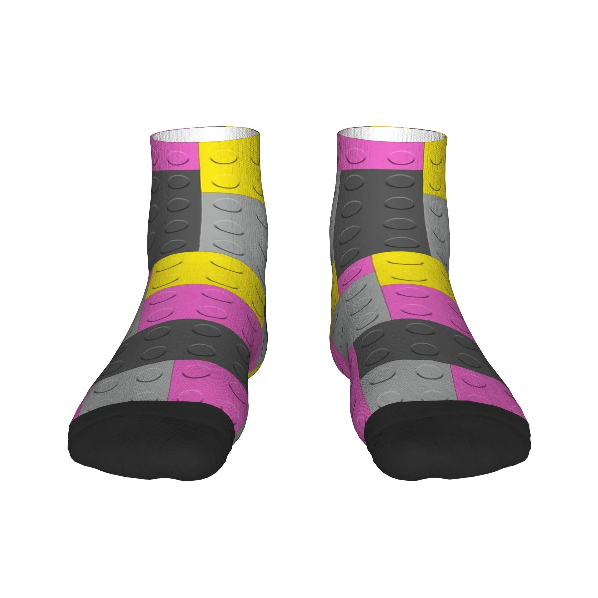 Yellow Gray Pink Building Blocks Bricks Master Builder Ankle Socks Men's  Soft Harajuku Sock Autumn Outdoor Anti Design Socks