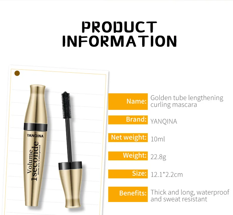 3D Fiber Mascara Long Black Waterproof Black Mascara Volume Curling Eyelash Extension Makeup Cosmetic Mascara Liquid