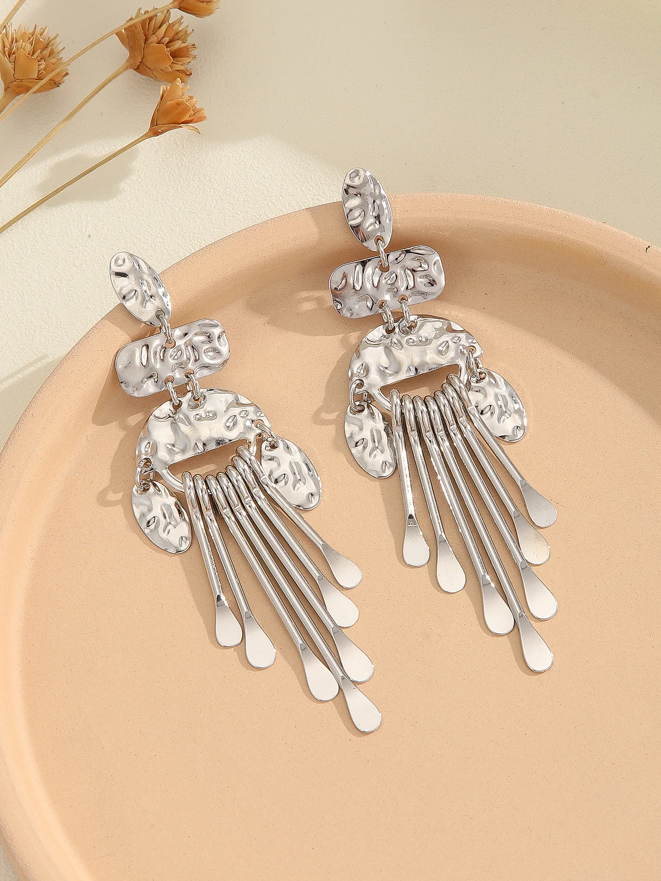 Christmas Enamel Ladies Ear Crystal Indian 316L Stainless Steel Hoop Earrings Metal Tassels Drop Earrings Nuggets Dangle Earring