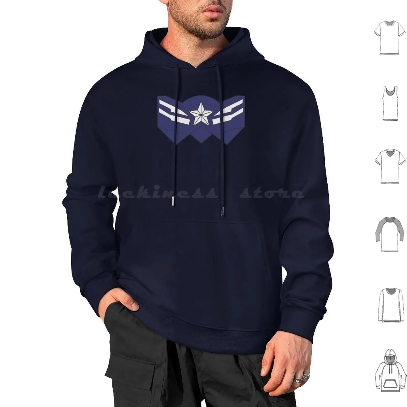 Captain Hoodie cotton Long Sleeve Superhero Air Force America American Flag Captain Falcon Sam Star Suit Suit Up