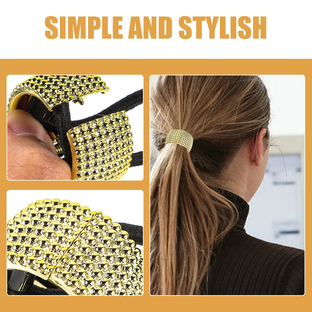 

4 Pcs Scrunchies Hair Ties Black Durable Elastic Thick Hair Ties Scrunchies Plastic Material Suitable Occasions
