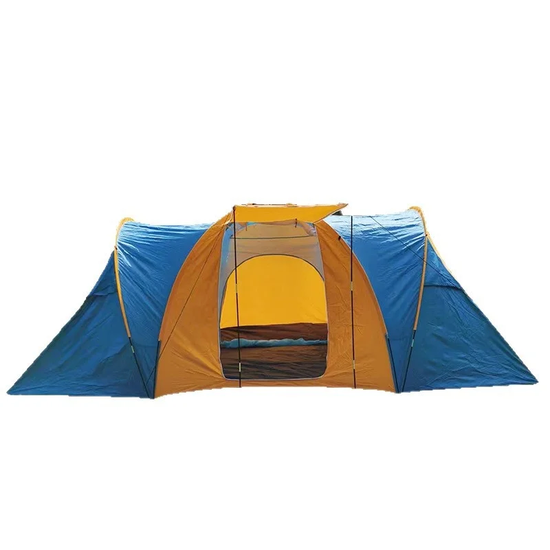 Hiking Camping Tunnel Tent Three Rooms One Hall Double Layer Multi-Person Outdoor Travel Portable Lightweight Windproofpromote s