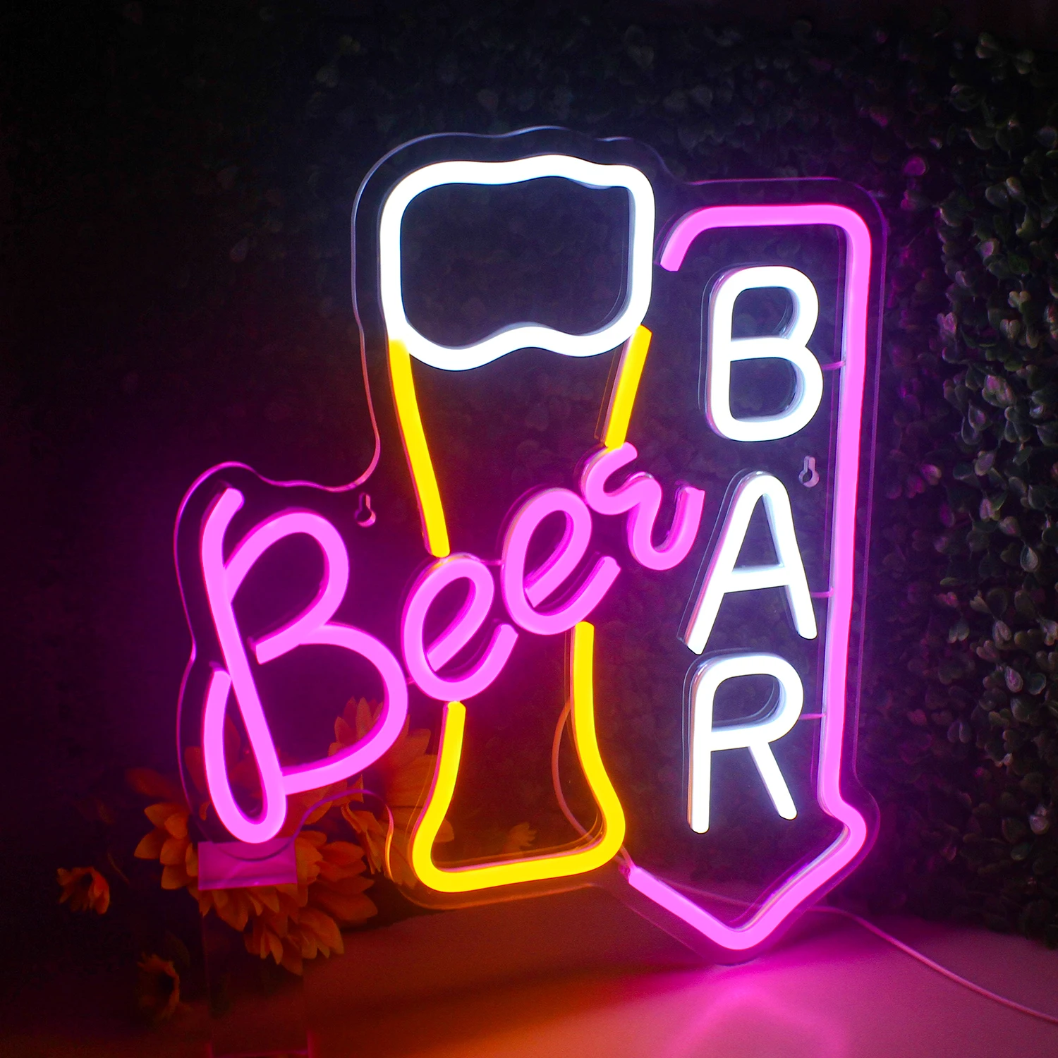 Beer Bar Sign Light Up Bar Signs For Wall Hanging Decor For Home Bar Cart Restaurant Man Cave Cafe Club Party