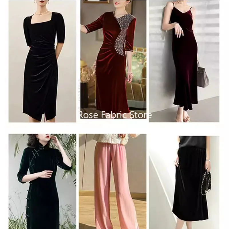 1-метровая высококачественная шелковая бархатная ткань, мягкая, гладкая, широкая ширина, шитье платья, юбка, брюки, украшения, велюровые ткани «сделай сам»