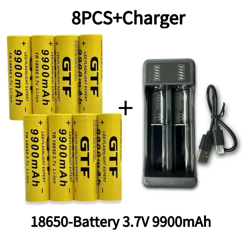 18650 rechargeable battery 2024 best-selling 3.7V9900Mah lithium-ion battery with charger for remote control of computer shavers