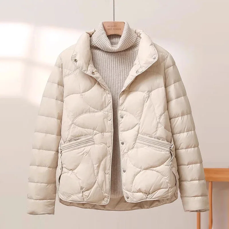 Lightweight Cotton Padded Jackets Coats Tops  Fall Winter Basic Casual Sweatshirt Casacos   Korea Women Warm Chaqueta Abrigos