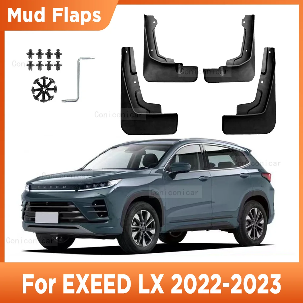 

4Pcs For CHERY EXEED LX 2022 2023 Mudflaps Mud Guards Flaps Splash Guards Mudguards Fender Front Rear Wheel Accessories