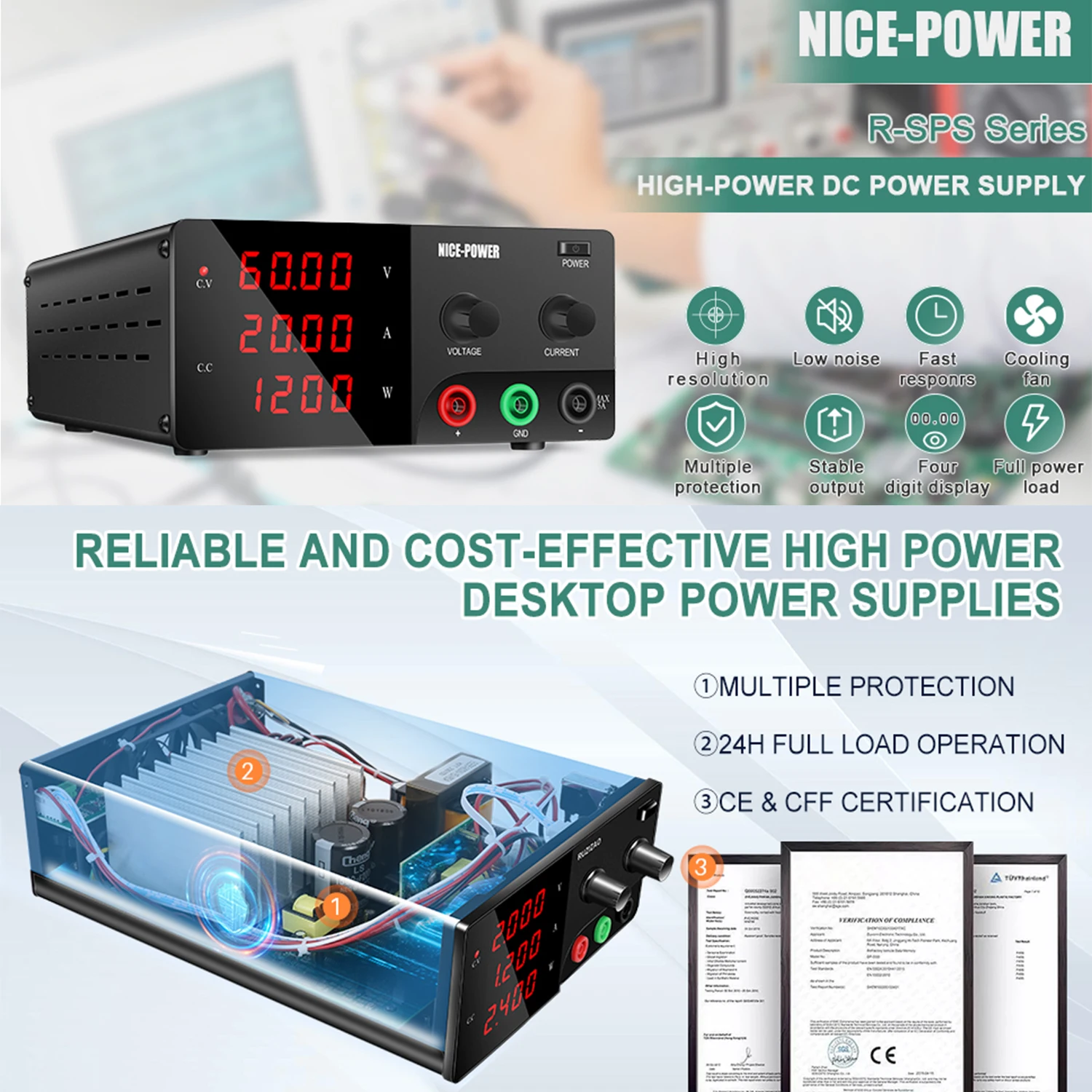 60V 20A Adjustable DC power supply 30V 30A Lab Bench Power Source Stabilized Power Supply Voltage Regulator High Power Source