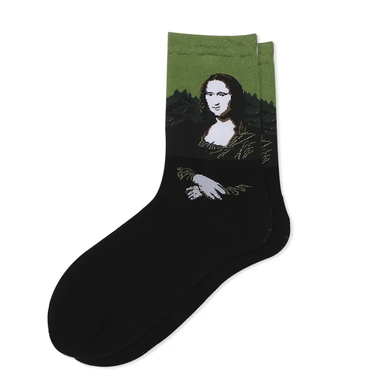 Calcetines de mujer Van Gogh calcetines divertidos felices de algodón cielo estrellado calcetines de pintura famosa Van Gogh calcetines de pintura