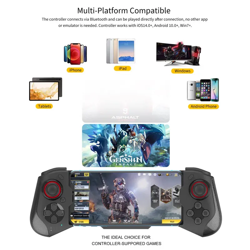 Draadloze Bluetooth Controller Voor Iphone Rekbare 3d Joystick Game Controllers Voor Pc Gaming Controle Voor Stoom/Android