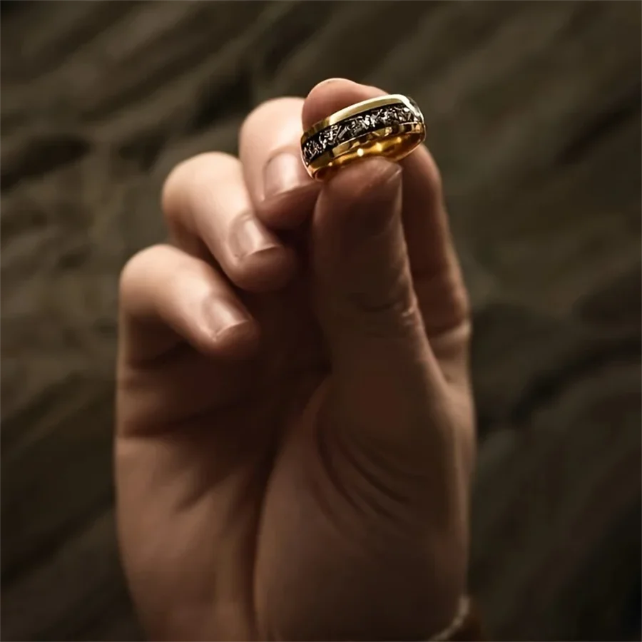 الفولاذ المقاوم للصدأ القصدير الفن جزءا لا يتجزأ من حلقة للرجال والنساء ، هدية المجوهرات البسيطة ، حفل زفاف الموضة #4