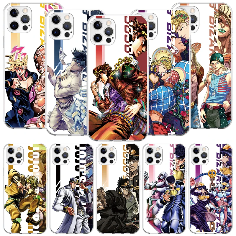 JoJo Bizarre Adventure Anime Phone Case For Apple iPhone 16 15 14 13 12 11 Pro Max XS XR X 7 + 8 Plus SE Soft Shell Cover Coque 