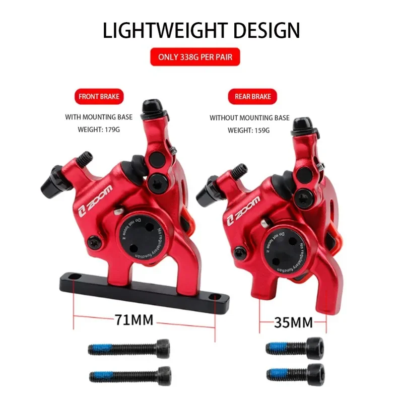 ZOOM Bicycle Hydraulic Brake R200 Road Bike Disc Brake Caliper Ultralight Double Piston PM Brakes Caliper for Shimano SRAM