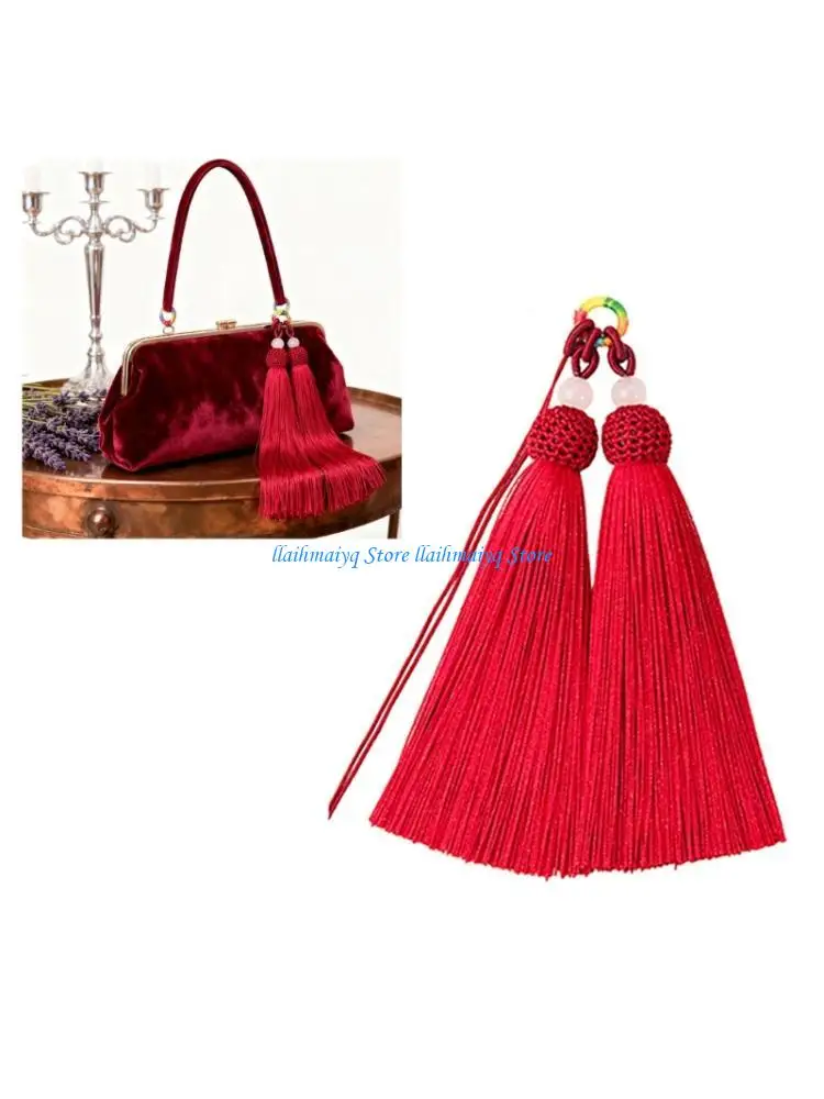 573B Polyester Keychain Pendant With Two Tassels For Bag Charm Or Decorative Purposes