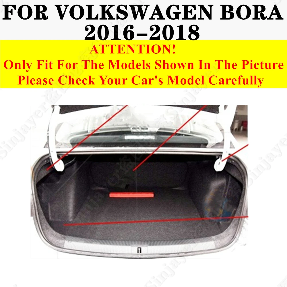 High Side Car trunk mat for Volkswagen VW Bora 2018 2017 2016 Tail Boot Luggage Pad Rear Cargo Liner Cover Interior Accessories