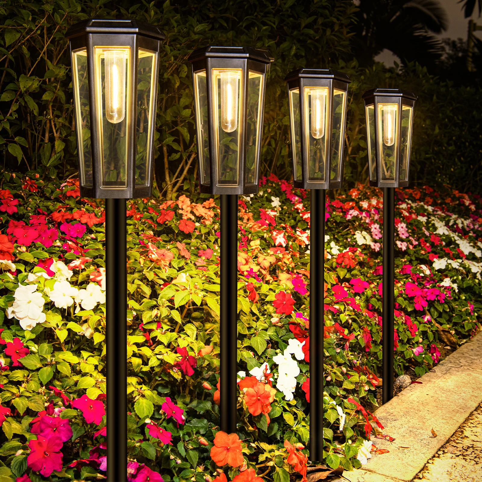 

1/4/6 Pack Solar Pathway Lights Outdoor Solar Lights IP65 Waterproof Garden Lights Outdoor Landscape Lamps for Lawns Patio Yard