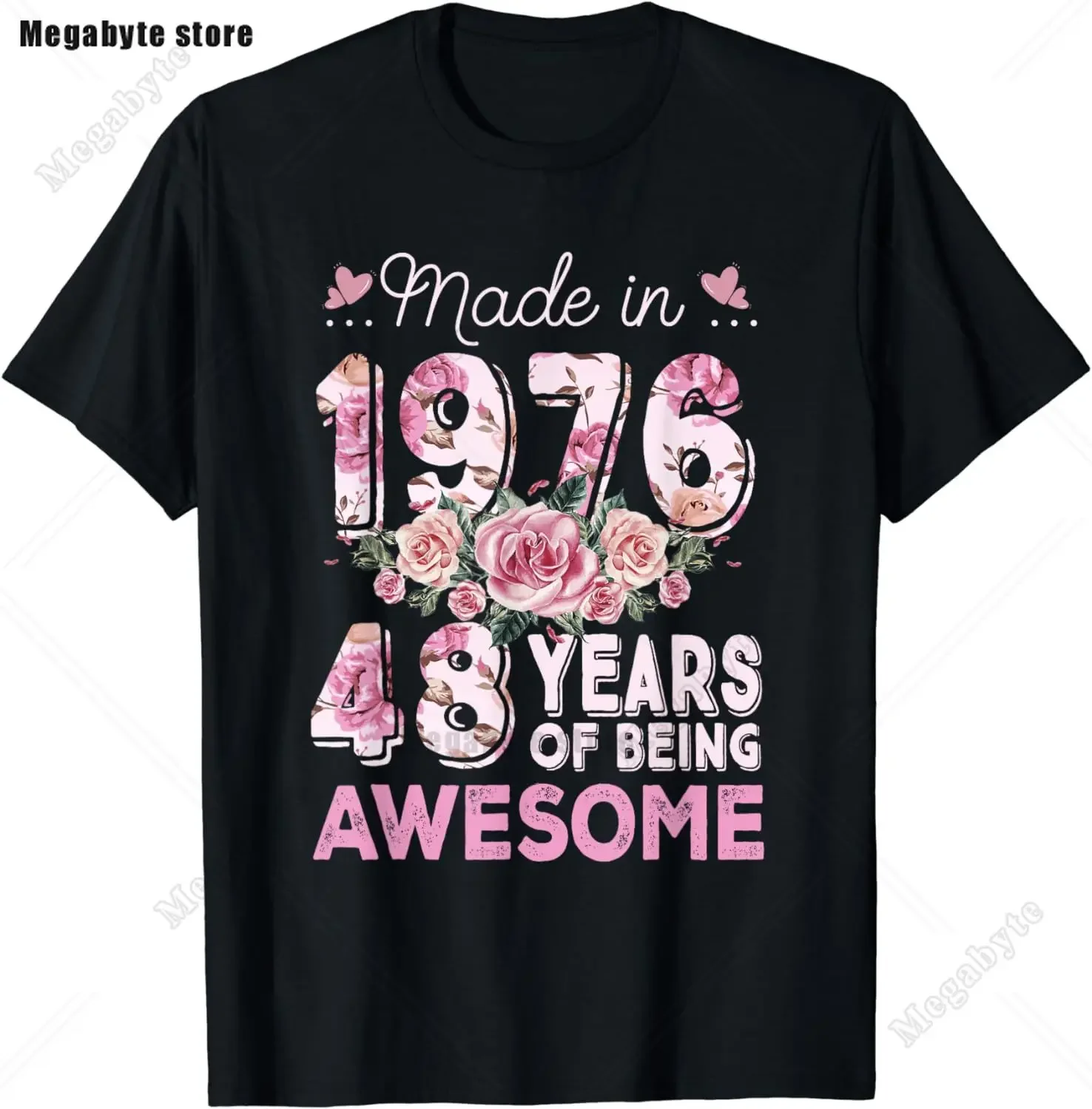 تي شيرت Vintage Legends ولد عام 1976 48th عيد الميلاد 48 سنة للمرأة تي شيرت ملابس الشارع الشهير هدايا بأكمام قصيرة ملابس صيفية