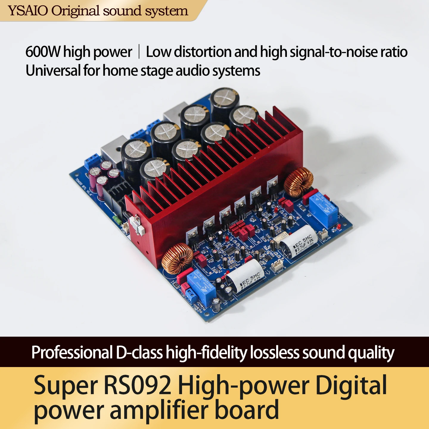 Super 2092 Digital Power Amplifier Board, High-Power Hifi Audiophile-Grade Class D Dual-Channel with Bridged Mono Function