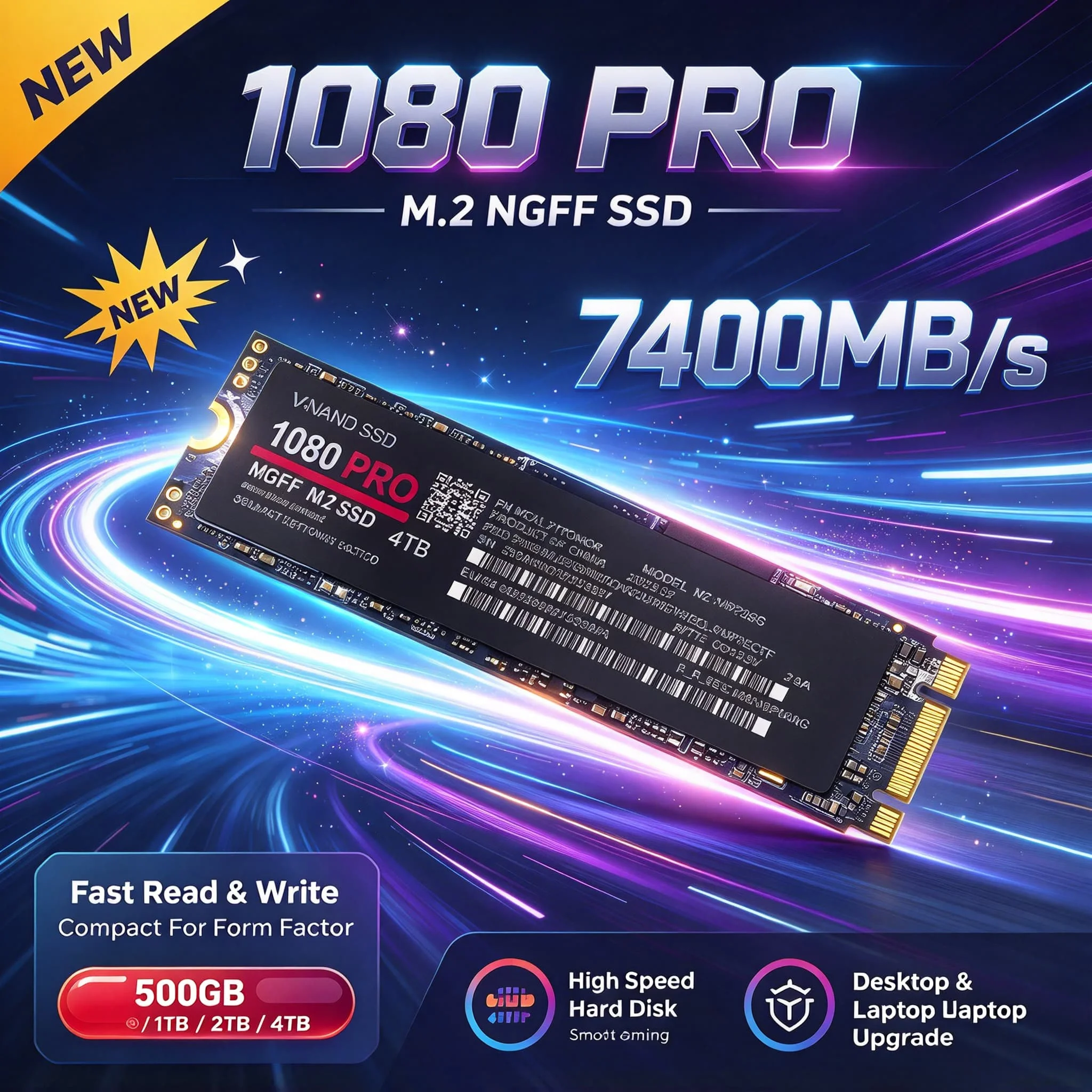 Original 1080PRO M.2 NVMe SSD 1TB 2TB 4TB Internal Solid State Hard Disk High Performance SSD Drive for Gaming Laptop Desktop