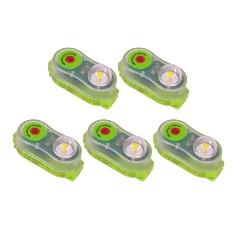 

【Hot Cake】Waterproof LED Life Jacket Light Emergency Underwater Activated Led High Light Emergency Water Survival 5 Pcs