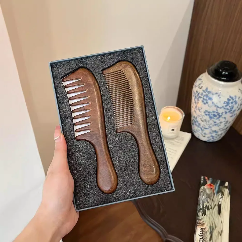 Hot Natural Labor Wooden Comb Meridian Massage No-snags Wood Comb Straight Curly Hair Massage Comb Girl