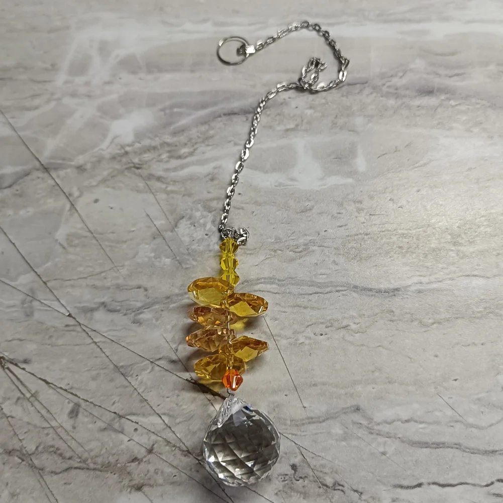 

Хрустальные колокольчики для использования в помещении и на открытом воздухе, украшение для сада и двора (желтые)