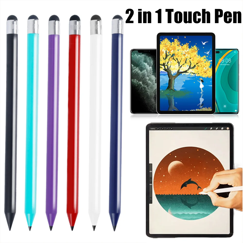 2 In 1 Universal Stylus Pen Double Head for IPhone Samsung Xiaomi Tablet Smart Phone Pencil Accessories for Android IOS Windows