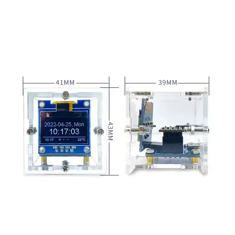 ESP8266 Электронный комплект «сделай сам», мини-часы с прогнозом погоды, комплект WIFI с OLED-дисплеем и чехлом, сварка своими руками