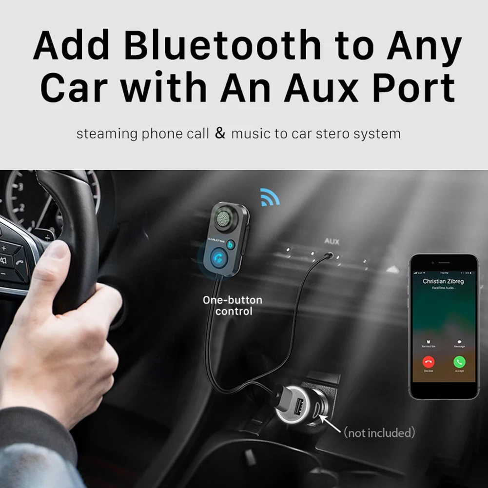 Wireless Car Adapter Bluetooth-Compatible USB AUX Auto Wireless Receiver Audio 3.5mm USB FM Modulator for Hands-Free Car Speaker