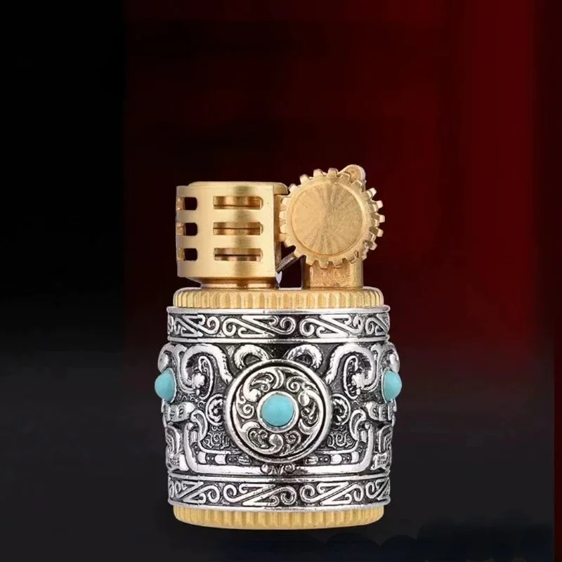 CHIEF Kerosene Lighter Collectible Armor Carved Interesting Portable Retro Creative Windproof Smoking Accessories Men\'s Gift