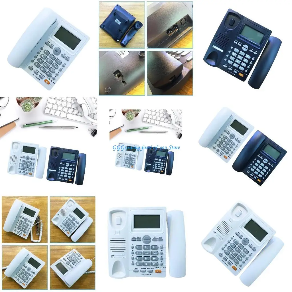 H9EB Landline Telephone KX-T880CID English Corded Phone for Home/Hotel/Office, Fixed Landline Caller Display Energy Saving