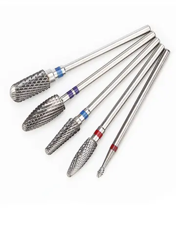 5 Pcs Tungsten Steel Milling Cutter For Manicure  Removing Gel Varnish Burr Nail Drill Bits Set