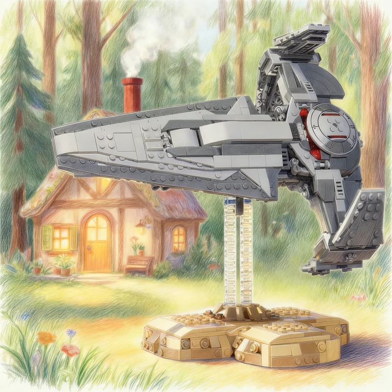 ตัวต่อ MOC 300 ชิ้น ดาร์ธ มอล ซิธ อินฟลิตรेटर โมเดลการต่อสู้ทางอวกาศ ของเล่นตัวต่อสถาปัตยกรรม ของขวัญคริสต์มาส