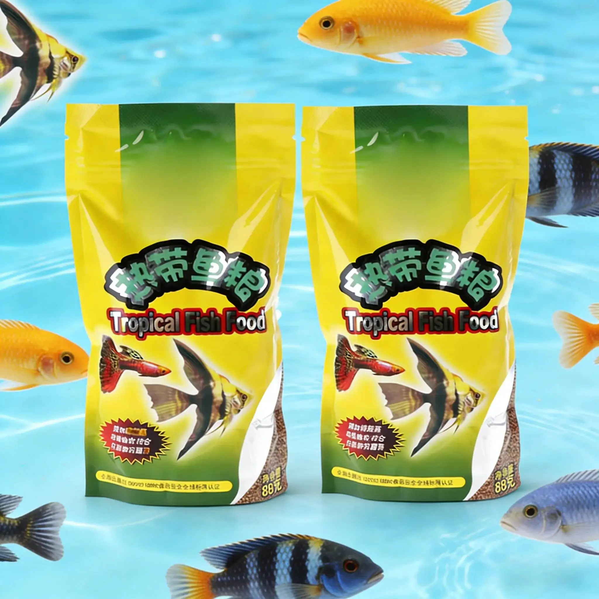 1/2 pçs tanque de aquário comida de peixe tropical pequeno grão de alimentação de peixe 88g delicioso comida de peixe especialmente para guppy lanterna peixe