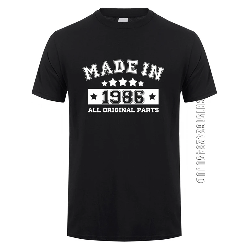 Fashion Made In 1986 T Shirts Men Cotton Summer O Neck Birthday Gift Tshirt Tops Funny Man T-shirt