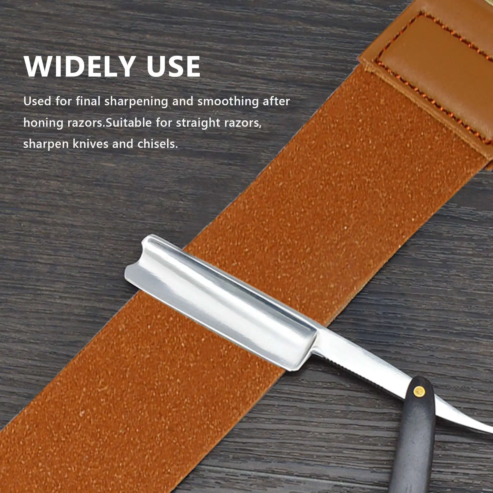 

Razor Strop, Double Genuine Leather Straight Razor Strop, Folding Knife Shave Sharpener, Sharpening Belt