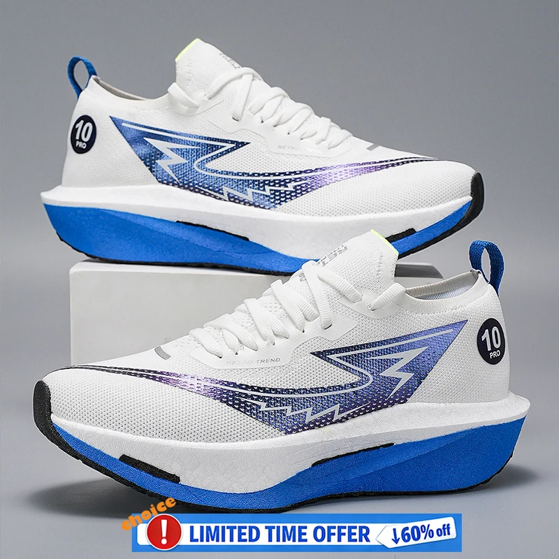 

Новые мужские кроссовки с карбоновой пластиной, уличные спортивные туфли с мягкой подошвой и сеткой, кроссовки для марафона, нескользящие повседневные мужские теннисные туфли